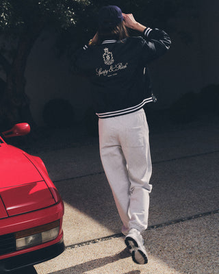 Vendome Nylon Varsity Jacket - Navy/White