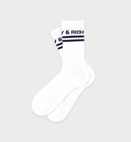 Bold Logo Socks - White/Navy