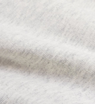 100% heather gray cotton material close up 