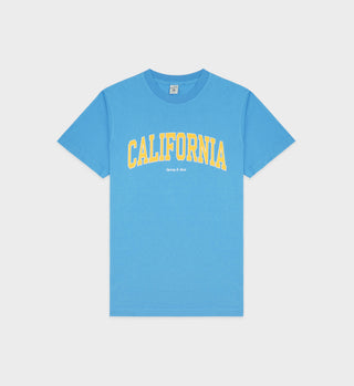 California T-Shirt - Malibu Blue/Gold