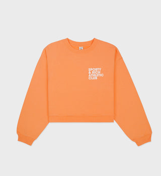 Exercise Often Cropped Crewneck - Melon/White
