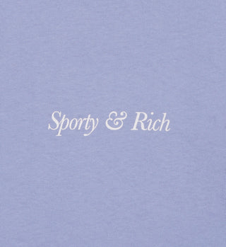 Italic Logo Cropped T-Shirt - Periwinkle/White