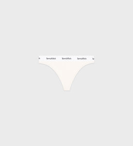 Serif Logo Thong - Cream