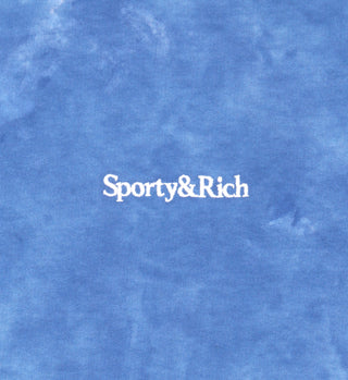 Serif Logo Embroidered Gym Short - Hydrangea Tie & Dye