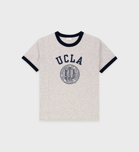 UCLA Crest Ringer Tee - Heather Gray/Navy