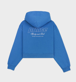 Prince Health Cropped Hoodie - Lapis/White