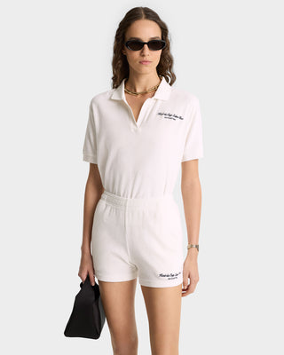 Eden Script Terry Short - White/Navy