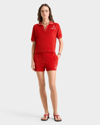 Vendome Terry Polo - Fire Red/White