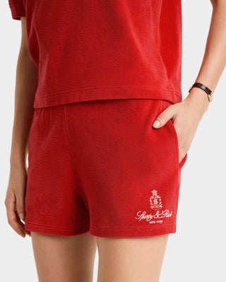 Vendome Terry Short - Fire red/White