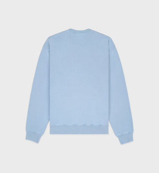 Health & Fitness Crewneck in Sky Blue/Black, 100% cotton, displayed from the back against a plain white background.