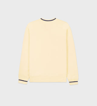 New Serif V-Neck Sweatshirt - Almond/Navy