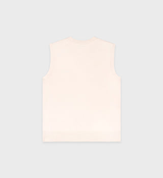 Prince Sporty V-Neck Vest - Cream/Bel Air Blue
